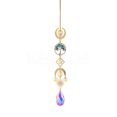 Glass Teardrop Hanging Suncatcher Prism Ornament PW-WG88031-06-1