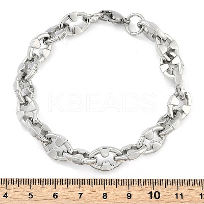 304 Stainless Steel Oval Link Chain Bracelets for Women Men BJEW-F488-48C-P-1
