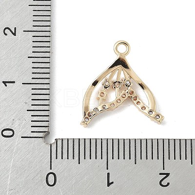 Brass Pave Light Sky Blue and Clear Cubic Zirconia Sea Animal Connector Charms LS-KK-M326-07B-G-1