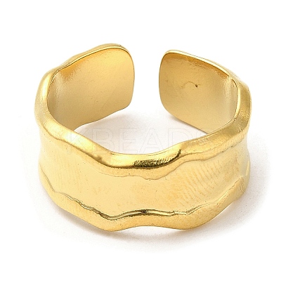304 Stainless Steel Open Cuff Rings RJEW-K245-63G-1