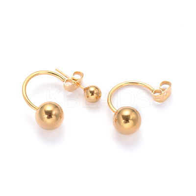 Ion Plating(IP) 304 Stainless Steel Stud Earrings EJEW-I196-07B-1
