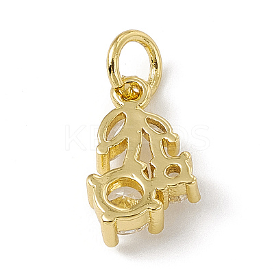 Brass Micro Pave Cubic Zirconia Charms ZIRC-F132-05G-1