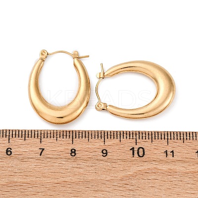 Ion Plating(IP) 304 Stainless Steel Chunky Oval Hoop Earrings for Women EJEW-F283-08G-1-1