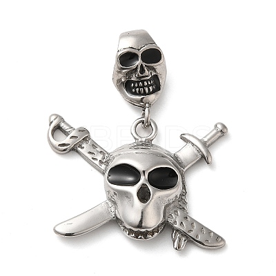 Halloween 304 Stainless Steel Enamel Pendants STAS-Q317-05C-AS-1