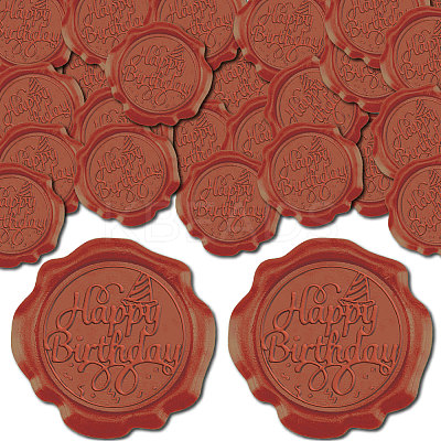 100Pcs Happy Birthday Adhesive Wax Seal Stickers DIY-CP0010-54A-1