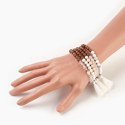 Natural Mixed Stone Beads Bracelets BJEW-JB03963-1