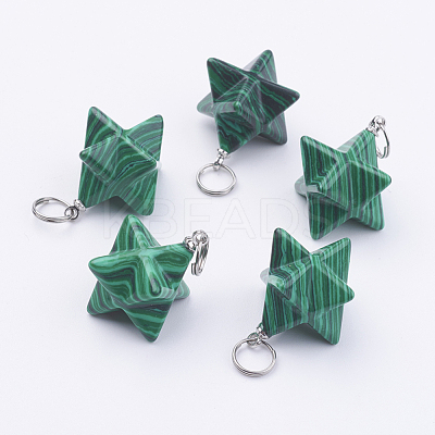 Synthetic Malachite Pendants G-E398-02F-1
