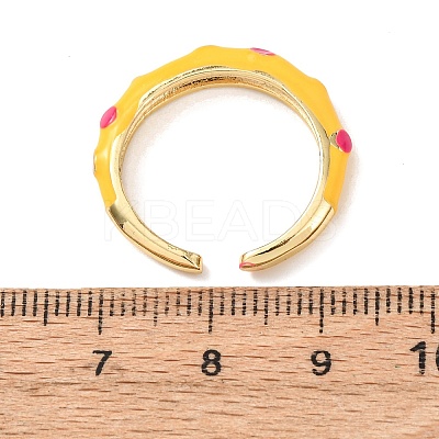 Brass Enamel Cuff Open Rings RJEW-P183-06G-M-1