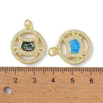 Brass Micro Pave Cubic Zirconia Pendants KK-A197-23G-1