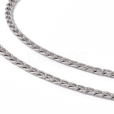 Non-Tarnish 201 Stainless Steel Curb Chain Necklace for Women Men NJEW-P268-A38-1X5-1
