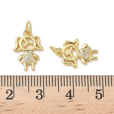 Brass Micro Pave Cubic Zirconia Pendants KK-L243-12G-01-1
