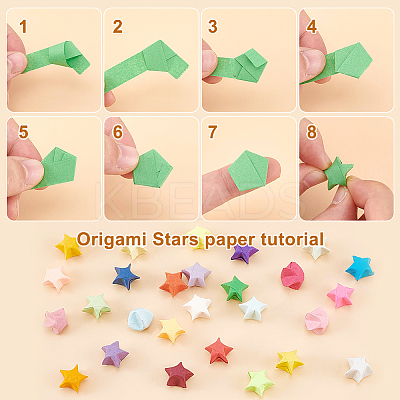 1 Set 7 Colors Fluorescent Lucky Star Origami Paper DIY-CP0010-79A-1