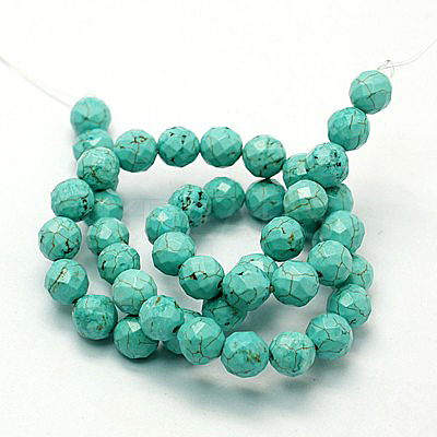 Natural Howlite Beads Strands TURQ-P027-44-1