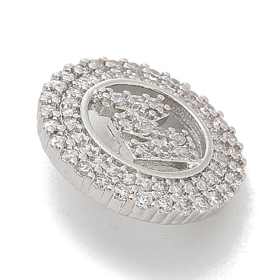 Rack Plating Brass Micro Pave Clear Cubic Zirconia Buttons KK-K293-12A-P-1