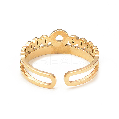 Crystal Rhinestone Donut Open Cuff Ring RJEW-I096-21G-1