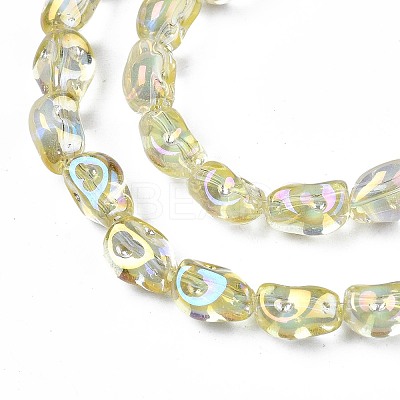 Electroplate Transparent Glass Beads Strands EGLA-N006-028-A03-1