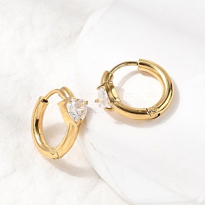 304 Stainless Steel Heart Hoop Earrings EJEW-H172-03G-1