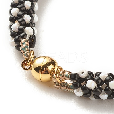 Glass Seed Crochet Beaded Bracelet BJEW-JB08083-1