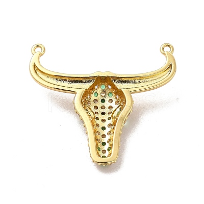 Rack Plating Brass Micro Pave Cubic Zirconia Connector Charms KK-P230-04G-02-1