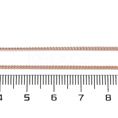 1mm Rack Plating Brass Curb Chain Necklaces for Women Men MAK-L044-26RG-1