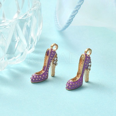 2Pcs Alloy Enamel Stilettos Pendants ENAM-YW0002-30C-1