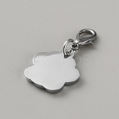Zinc Alloy Enamel Glitter Powder Pendant Decoration HJEW-WH0001-14P-09-1