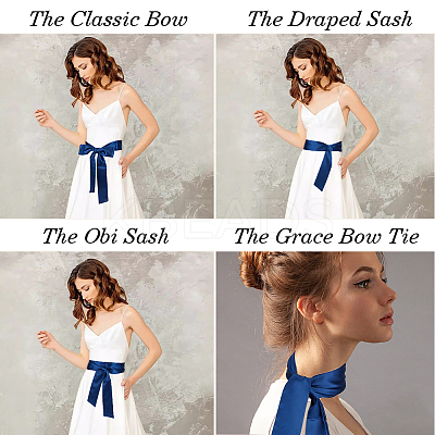 Satin Cloth Ribbon Wrap Around Chain Belt AJEW-WH0314-198A-1