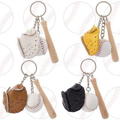 4Pcs 4 Colors PU Leather Keychain KEYC-CL0001-02-1