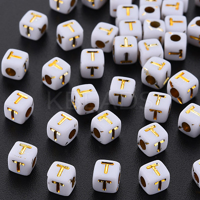 Opaque White Acrylic Beads MACR-Q242-010T-1