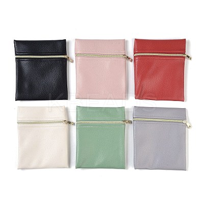 Imitation Leather Jewelry Storage Zipper Bags ABAG-G016-01D-1