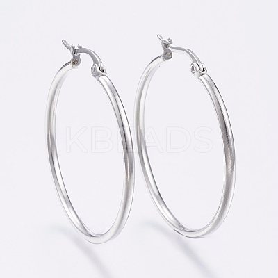 Tarnish Resistant 304 Stainless Steel Big Hoop Earrings EJEW-F105-07P-1