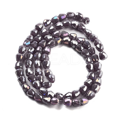 Electroplate Glass Beads Strands EGLA-D030-P4mm-B06-1