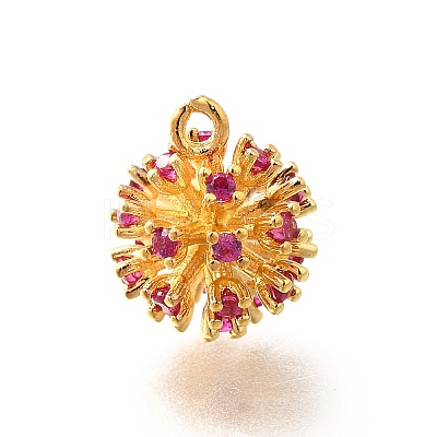 Brass Micro Pave Cubic Zirconia Beads KK-M312-20G-1