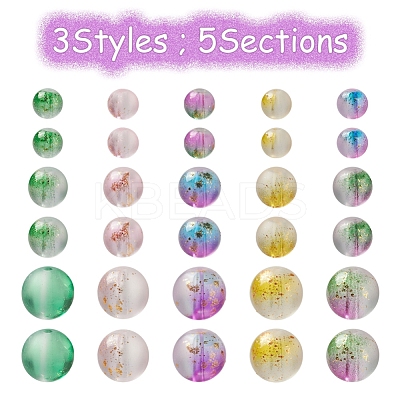 565Pcs 15 Colors Frosted Spray Painted Glass Beads GLAA-YW0001-37-1