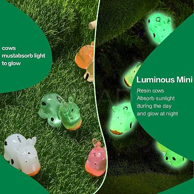 30Pcs 5 Colors Luminous Resin Pendants RESI-SZ0003-24-1
