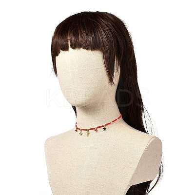 Wing & Cross & Heart & Star Pendant Necklaces for Girl Women NJEW-JN03688-1