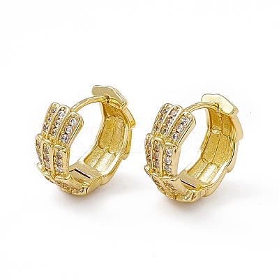 Clear Cubic Zirconia Oval Wrap Thick Hoop Earrings EJEW-M210-22G-1