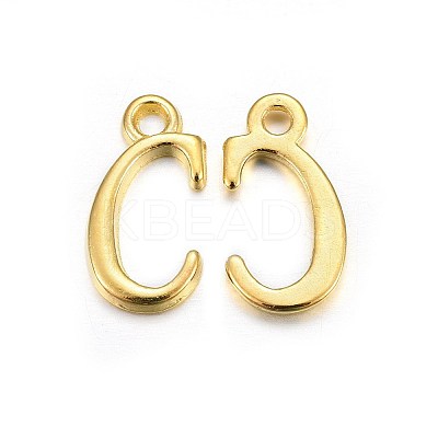 Golden Plated Alloy Letter Pendants X-PALLOY-J718-01G-C-1