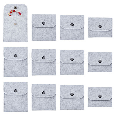 12Pcs 4 Styles Portable Felt Card Cover Bag ABAG-GA0001-21B-1