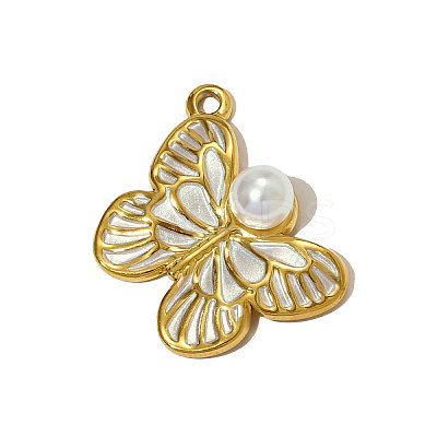 304 Stainless Steel Enamel Pendants STAS-OY005-36G-1