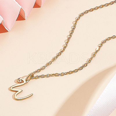 1pc 304 Stainless Steel Letter Pendant Necklaces NJEW-LP0001-39W-G-1