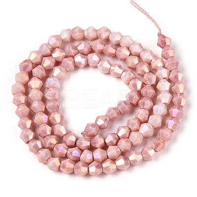 Anti-Tarnish Electroplate Bicone Glass Beads Strands X-EGLA-T021-4mm-16-05-1