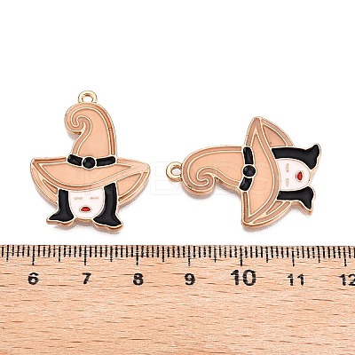 Halloween Theme Rack Plating Luminous Alloy Enamel Pendants ENAM-N056-235G-1
