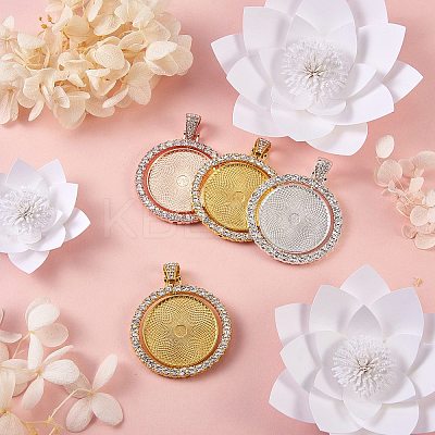 27Pcs DIY Flat Round Rhinestone Pendant Making Kit DIY-SZ0006-48-1
