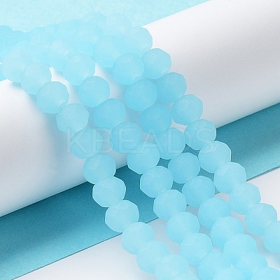 Imitation Jade Solid Color Glass Beads Strands EGLA-A034-J6mm-MD04-1