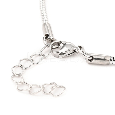 1Pc Unisex 304 Stainless Steel Round Snake Chain Bracelets BJEW-DJ0001-62-1