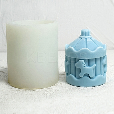 3D Merry Go Round DIY Food Grade Silicone Candle Molds PW-WG79364-01-1