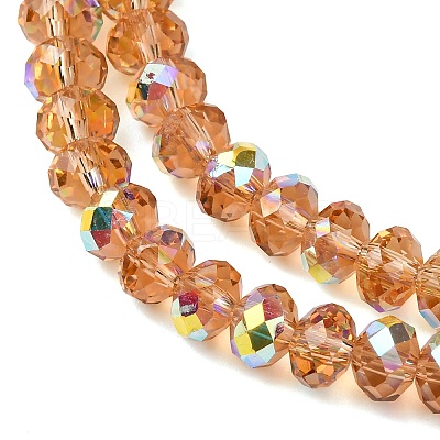 Electroplate Transparent Glass Beads Strands EGLA-A046-01B-25-1