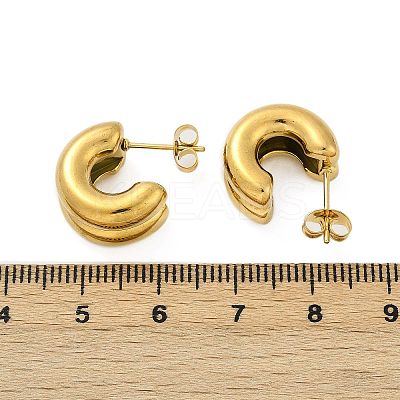 304 Stainless Steel C-Shaped Stud Earrings EJEW-S272-01G-1