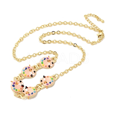 Brass Enamel Pendant Necklaces NJEW-B157-07G-02-1
